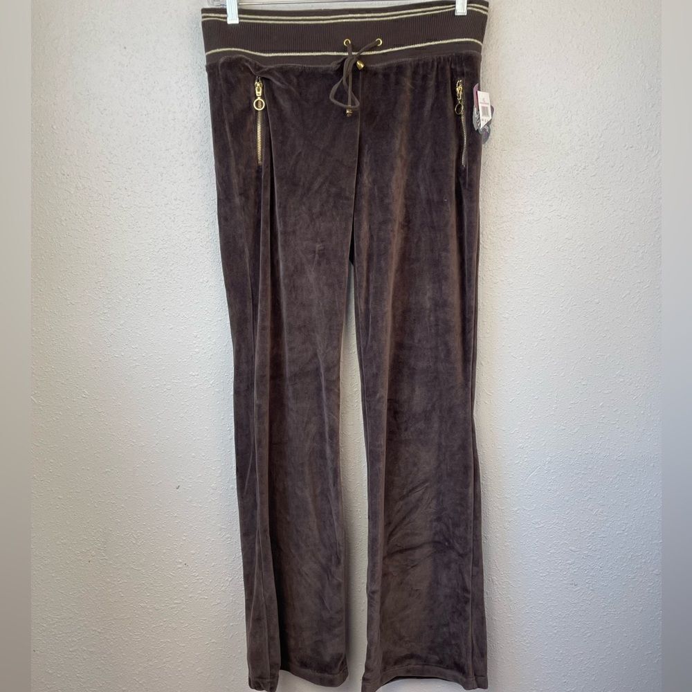 NWT Self Esteem Brown Velour Casual Pants Size XL